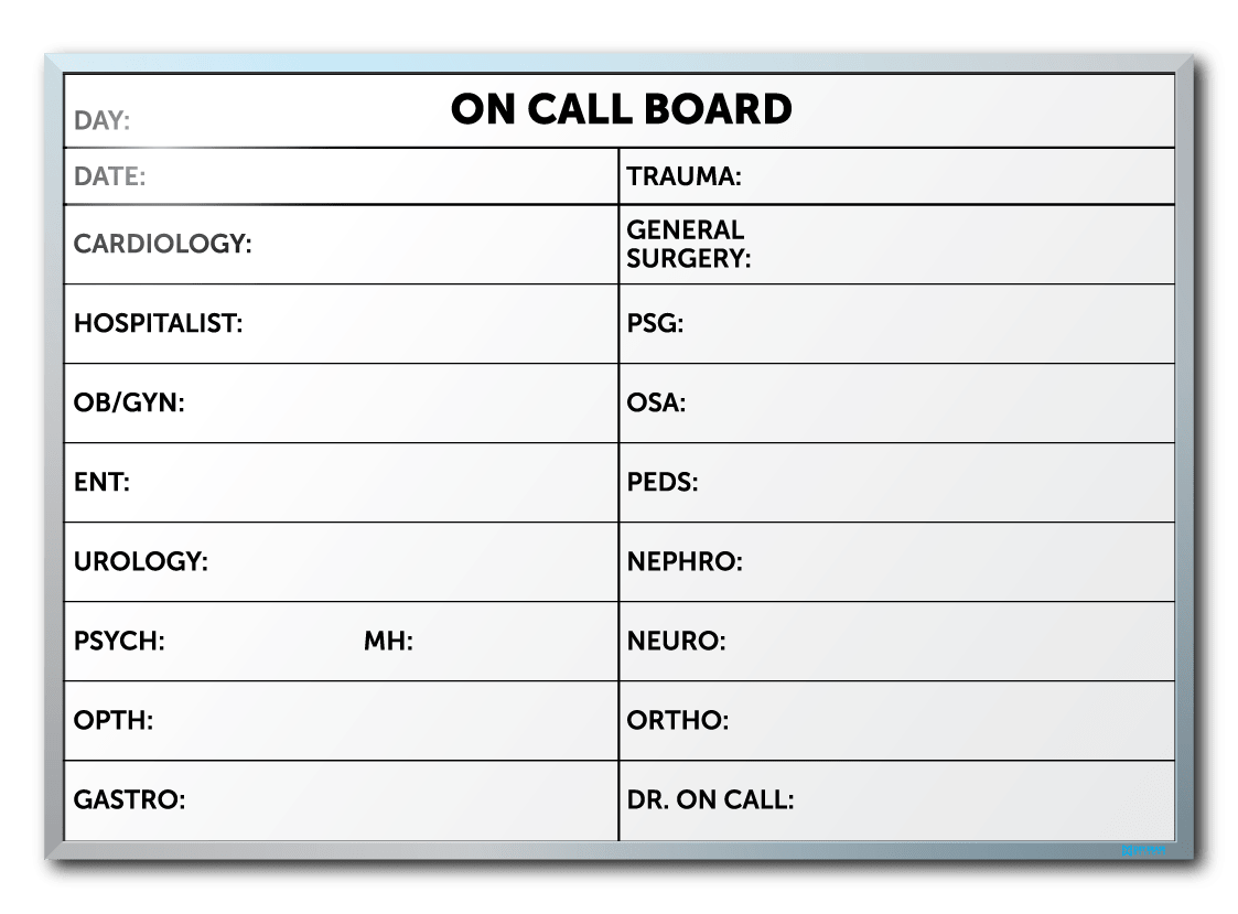 Yuma Regional Medical Center Patient Room Communication Dry Erase Board Custom Dry Erase