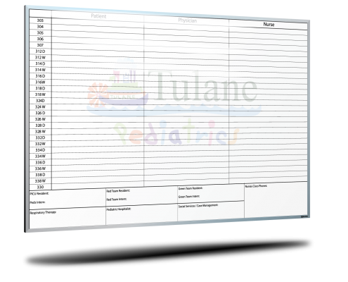 Tulane Lakeside Pediatrics Whiteboard