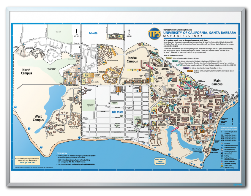 UC Santa Barbera Whiteboard Map