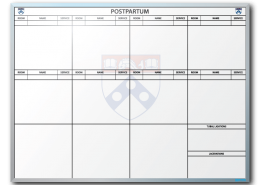 Hospital at University of Pennsylvania Postpartum Patient Info Dry Erase Board