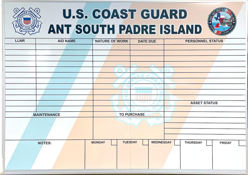 U.S. Coast Guard Weekly Status Board