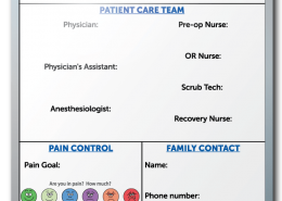 United Surgical Partners International Patient Info Tracker Dry Erase Board