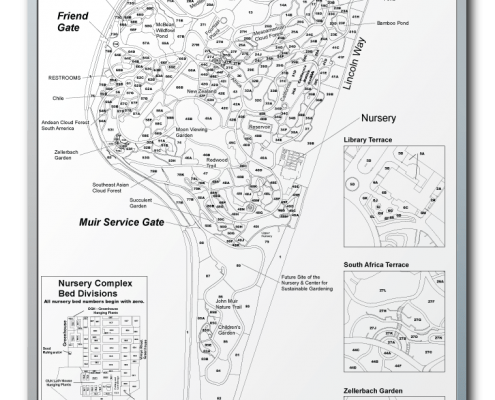 San Francisco Botanical Garden Nursery Complex Layout Markerboard