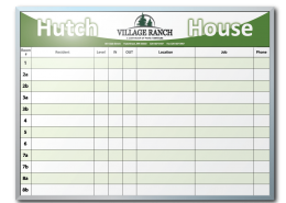 Village Ranch Room Tracker Dry Erase Board