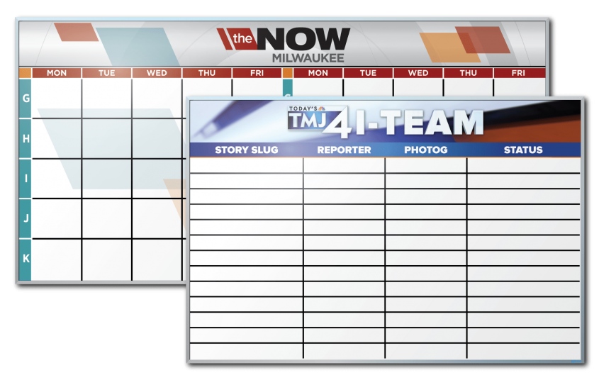 WTMJ TV Channel 4 Calendar and Tracking Dry Erase Boards