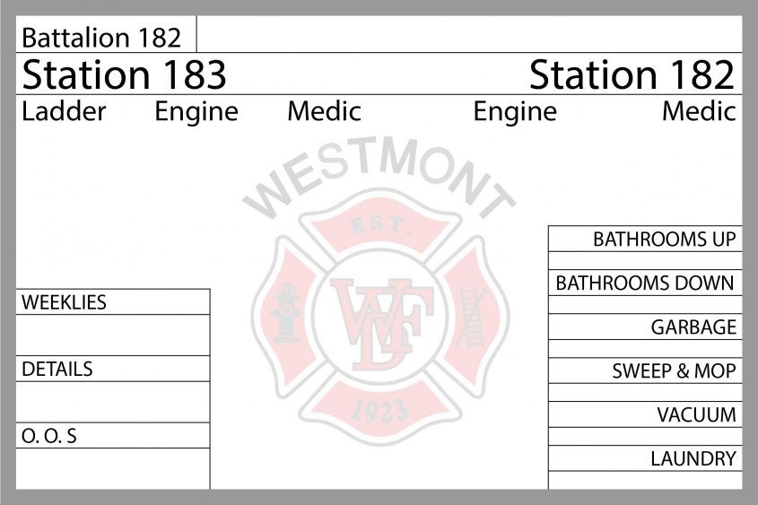 Westmont Fire Department Station Board